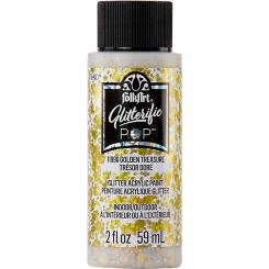 Plaid Folkart - Glitterific POP Acrylfarbe - 59ml Golden Treasure / Goldener Schatz Golden Treasure / Goldener Schatz