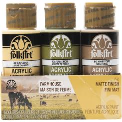 Plaid Folkart - Matte Premium Acrylfarbe - 59ml - 6er Set Farmhouse 