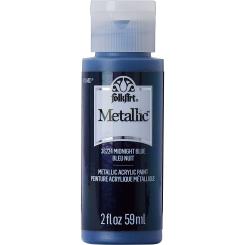 Plaid Folkart - Metallic Premium Acrylfarbe - 59ml Midnight Blue / Nachtblau Midnight Blue / Nachtblau