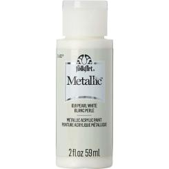 Plaid Folkart - Metallic Premium Acrylfarbe - 59ml Pearl White / Perlweiß Pearl White / Perlweiß