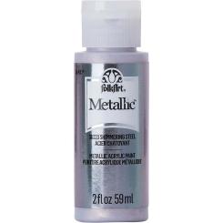 Plaid Folkart - Metallic Premium Acrylfarbe - 59ml Shimmering Steel / Schimmernder Stahl Shimmering Steel / Schimmernder Stahl