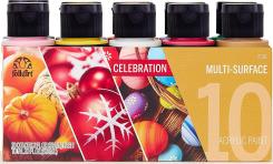 Plaid Folkart - Multi-Surface Satin Acrylfarbe - 59ml - 10er Set - Celebration 