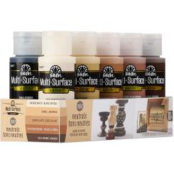 Plaid Folkart - Multi-Surface Satin Acrylfarbe - 59ml - 10er Set - Neutral 