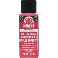 Plaid Folkart - Multi-Surface Satin Acrylfarbe - 59ml cardinal red / Kardinal Rot cardinal red / Kardinal Rot