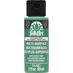 Plaid Folkart - Multi-Surface Satin Acrylfarbe - 59ml classic green / Grün classic green / Grün