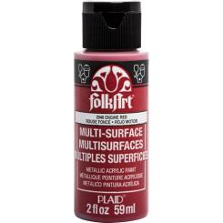 Plaid Folkart - Multi-Surface Satin Acrylfarbe - 59ml engine red / Feuerrot engine red / Feuerrot