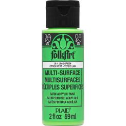Plaid Folkart - Multi-Surface Satin Acrylfarbe - 59ml lime green / Lindgrün lime green / Lindgrün