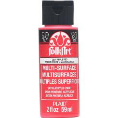 Plaid Folkart - Multi-Surface Satin Acrylfarbe - 59ml paint apple red / Apfel Rot paint apple red / Apfel Rot