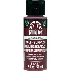 Plaid Folkart - Multi-Surface Satin Acrylfarbe - 59ml paint berry wine / Beere paint berry wine / Beere