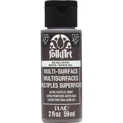 Plaid Folkart - Multi-Surface Satin Acrylfarbe - 59ml real brown / Braun real brown / Braun