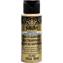 Plaid Folkart - Multi-Surface Spezial Acrylfarbe - 59ml Metallic Bright Gold Metallic Bright Gold