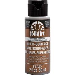 Plaid Folkart - Multi-Surface Spezial Acrylfarbe - 59ml Metallic Chocolate Braun Metallic Chocolate Braun