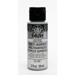 Plaid Folkart - Multi-Surface Spezial Acrylfarbe - 59ml Metallic Platin Metallic Platin