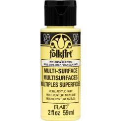 Plaid Folkart - Multi-Surface Spezial Acrylfarbe - 59ml Pearl Lemon Silk Pearl Lemon Silk