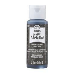 Plaid Folkart - Sugar Metallic Premium Acrylfarbe - 59ml Black Comet / Schwarz Black Comet / Schwarz