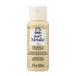 Plaid Folkart - Sugar Metallic Premium Acrylfarbe - 59ml Sandcastle / Sand Sandcastle / Sand