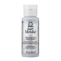 Plaid Folkart - Sugar Metallic Premium Acrylfarbe - 59ml Stellar Silver / Silber Stellar Silver / Silber