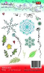 Polkadoodles Stempel Clear „Schneeflocken Garten“, transparent, A6/ 100 x 150 mm, 18-teilig 