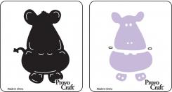 Provocraft Cuttlekids 2 Step Stanzeschablone 2er Set - Nilpferd 