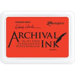 Ranger Archival Ink Stempelkissen - Feinkontur/Wasserfest Poppy / Mohn Rot Poppy / Mohn Rot