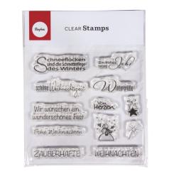 Rayher Clear Stempel "Weihnachten/Winter", 96,5x91x3,2mm 