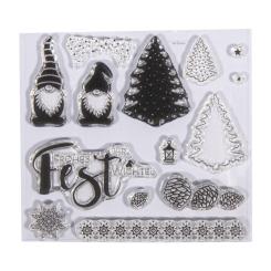 Rayher Clear Stempel - Wichtelweihnacht, 102,5x97mm, 14 Motive 