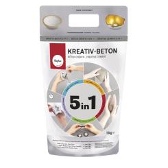 Rayher Kreativ-Beton 5in1, steingrau 1 kg Beutel 1 kg Beutel