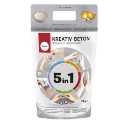 Rayher Kreativ-Beton 5in1, steingrau 3 kg Beutel 3 kg Beutel