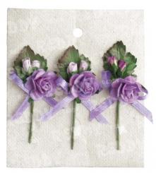 Reddycards 3 Rosenbouguets mit Blatt und Schleife, ROSE 