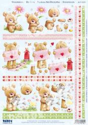 Reddycards 3D Bogen Bärchen Liebe Grüße / im Garten 
