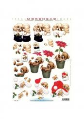 Reddycards 3D Bogen Moreheads Hund im Weihnachtsstrumpf 