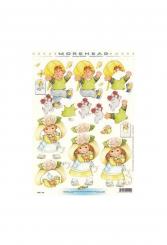 Reddycards 3D Bogen Moreheads Mädchen mit Rosen + Junge 