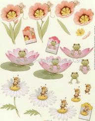 Reddycards 3D Bogen Moreheads Tierbabys mit Blumen 