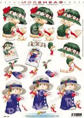 Reddycards 3D Bogen Moreheads Weihn. mit Eiskristall - Kätzchen 