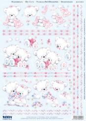 Reddycards 3D Stanzbogen Bärchen Liebe,Hochzeit,Geburt, 