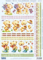 Reddycards 3D Stanzbogen Bärchen mit Blümchen 