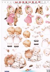 Reddycards 3D Stanzbogen & Hintergrundbogen Moreheads mit Tieren 