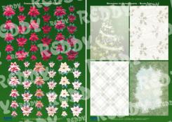 Reddycards 3D-Stanzbogen Set für Streublümchen, Weihnachtssterne, grün 