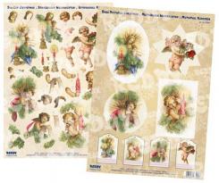 Reddycards 3D Stanzbogen Set weihnachtlich Engel, Maria und Jesuskind 