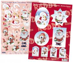 Reddycards 3D Stanzbogen Set weihnachtlich Weihnachtsmänner 