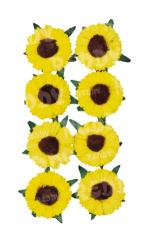 Reddycards 8 Klebeblüten ca. 28mm, gelb 