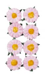 Reddycards 8 Klebeblüten ca. 28mm, rose 