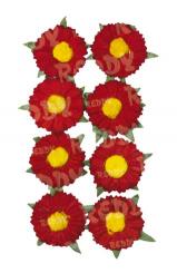 Reddycards 8 Klebeblüten ca. 28mm, rot 