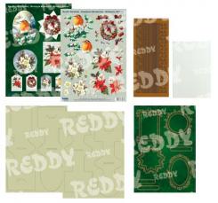 Reddycards Bastelset Aufstellkarten Weihnachten Kränze und Gestecke 