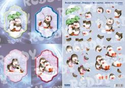 Reddycards Bastelset Aufstellkarten Weihnachten Pinguine 