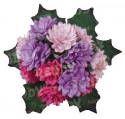 Reddycards Crysanthemen mit Blättern: lila, flieder und rosa 