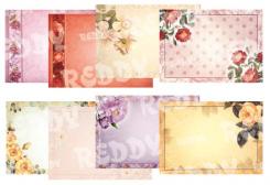 Reddycards DeLuxe Bastelset mit 8 Hintergrundpapieren Rosen 