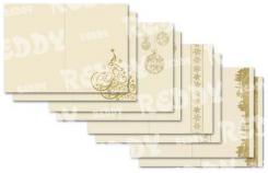 Reddycards DeLuxe Doppelkarten 8er Set, gold-laminiert, creme 