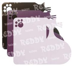 Reddycards DeLuxe Katzenkarten A5, silber-laminiert, flieder, lila, schwarz 