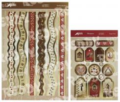 Reddycards DeLuxe Stanzbogen, gold-laminiert, Barking Borders 